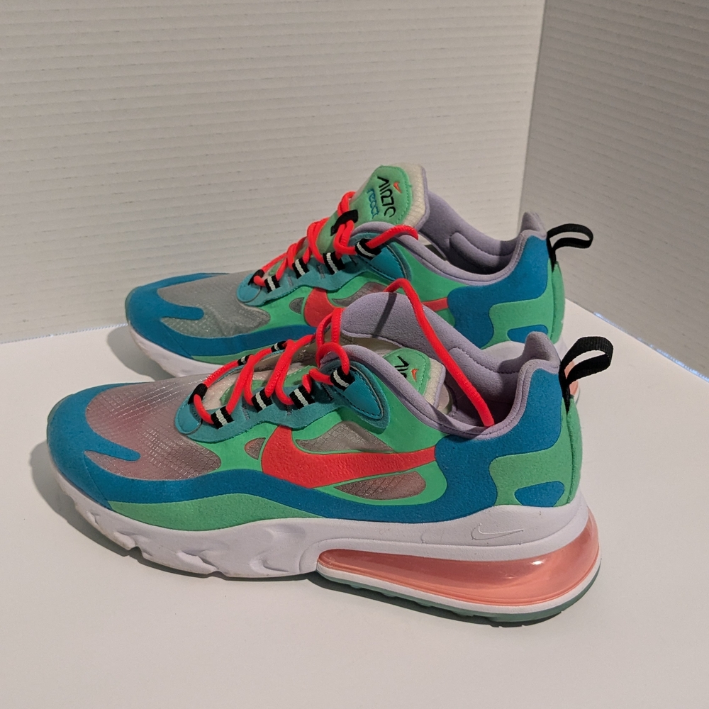 Women's Nike Air Max 270 React AT6174-300 Multicolor Sneaker Size 8.5